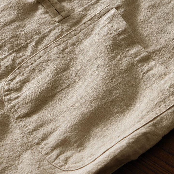 Traje chino Tang de algodón y lino con botones de rana y Buddha Stones para hombre, chaqueta y camisa con bolsillos - image 28