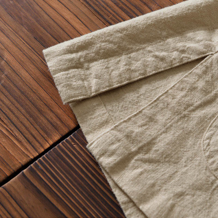 Traje chino Tang de algodón y lino con botones de rana y Buddha Stones para hombre, chaqueta y camisa con bolsillos - image 27