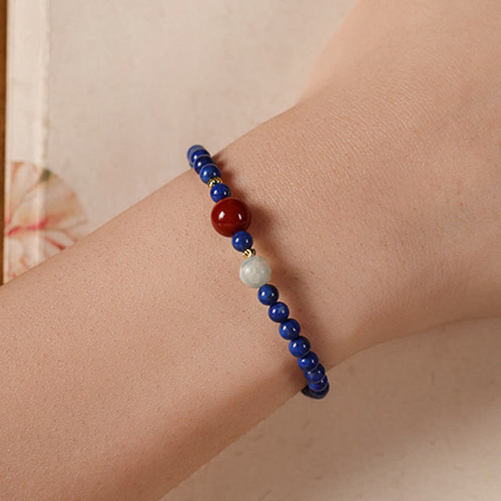 Pulsera con cuentas ultrafinas de ágata y lazurita pequeñas de Buddha Stones