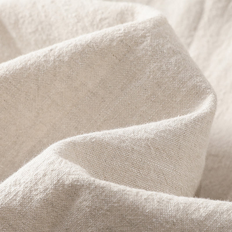 Pantalones harén de algodón y lino con bordado informal de Buddha Stones para mujer, de largo 7-8, con bolsillos - image 14