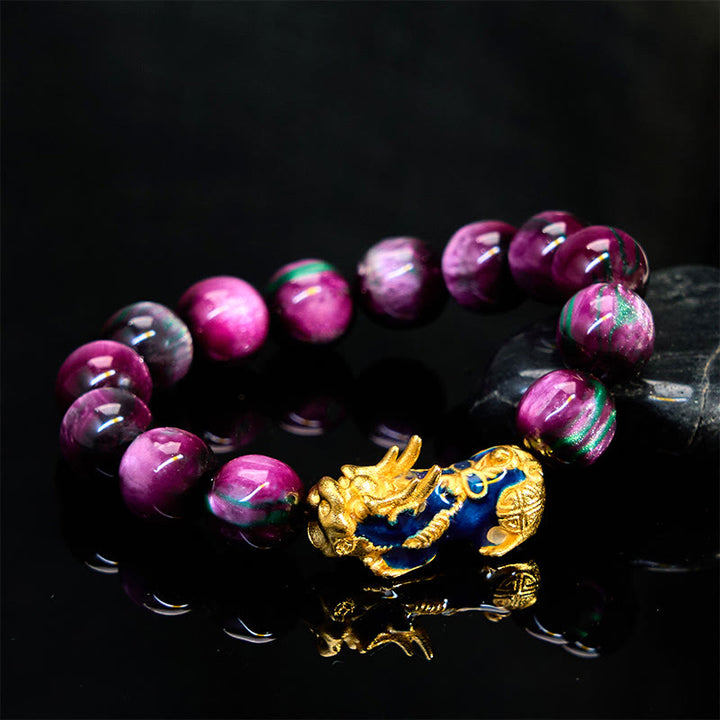 Pulsera PiXiu de curación positiva con Buddha Stones y sauce marino colorido que cambia de color