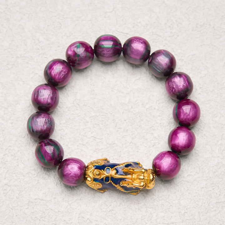 Pulsera PiXiu de curación positiva con Buddha Stones y sauce marino colorido que cambia de color