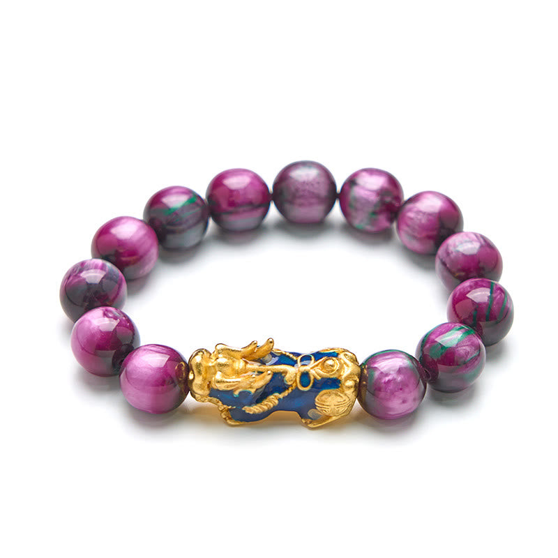 Pulsera PiXiu de curación positiva con Buddha Stones y sauce marino colorido que cambia de color