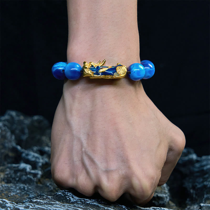 Pulsera PiXiu de curación positiva con Buddha Stones y sauce marino colorido que cambia de color