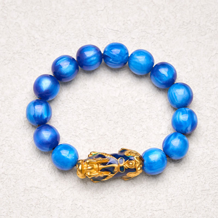 Pulsera PiXiu de curación positiva con Buddha Stones y sauce marino colorido que cambia de color