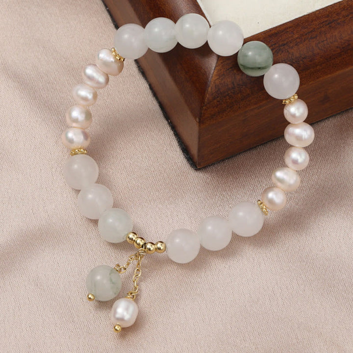 Pulsera de la abundancia de perlas de jade Tianshan con Buddha Stones