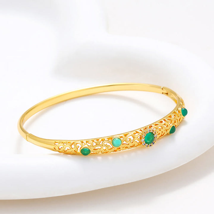 Pulsera de la suerte con circonitas y diseño de enredadera de Buddha Stones