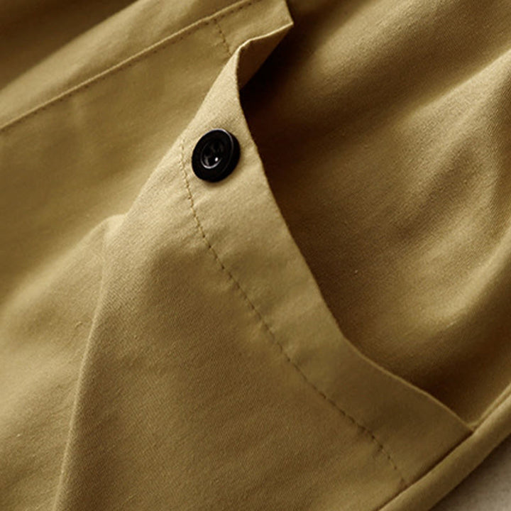 Pantalones de algodón de pierna ancha para mujer con diseño de botones, estilo vintage casual y bolsillos, con estampado de Buddha Stones - image 4