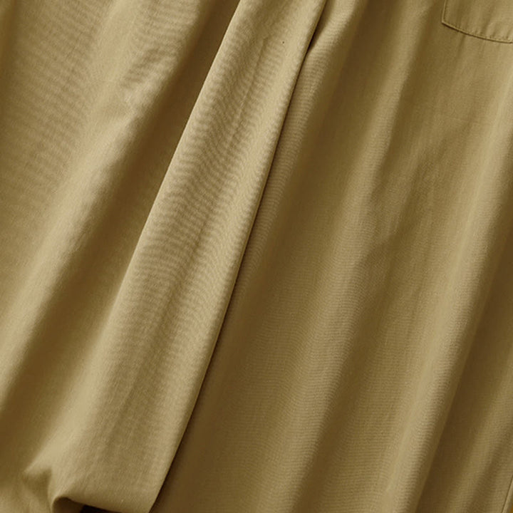 Pantalones de algodón de pierna ancha para mujer con diseño de botones, estilo vintage casual y bolsillos, con estampado de Buddha Stones - image 3