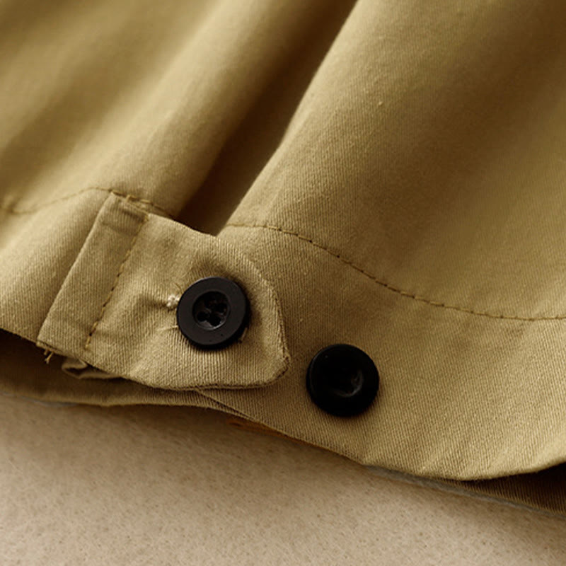 Pantalones de algodón de pierna ancha para mujer con diseño de botones, estilo vintage casual y bolsillos, con estampado de Buddha Stones - image 5