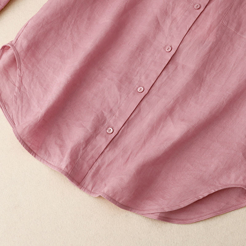 Conjunto de 2 piezas de camisa de manga larga con estampado de Buddha Stones y pantalones cortos para mujer, con bolsillos.