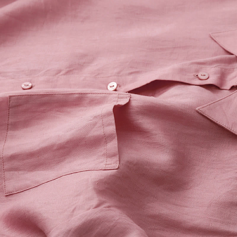 Conjunto de 2 piezas de camisa de manga larga con estampado de Buddha Stones y pantalones cortos para mujer, con bolsillos. - image 7