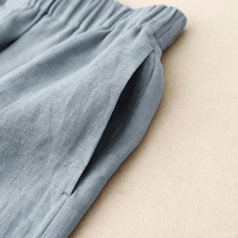Conjunto de 2 piezas de camisa de manga larga con estampado de Buddha Stones y pantalones cortos para mujer, con bolsillos.
