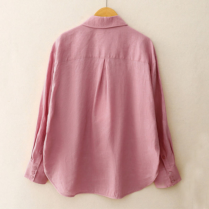 Conjunto de 2 piezas de camisa de manga larga con estampado de Buddha Stones y pantalones cortos para mujer, con bolsillos.