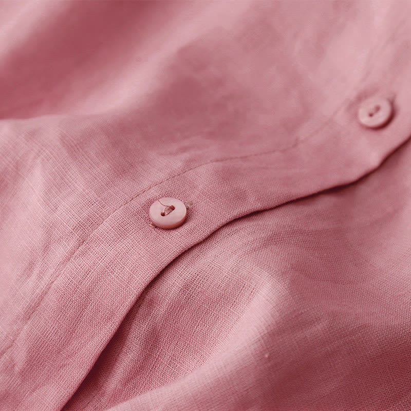 Conjunto de 2 piezas de camisa de manga larga con estampado de Buddha Stones y pantalones cortos para mujer, con bolsillos. - image 6