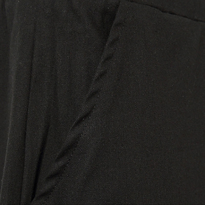 Pantalones de lino y algodón con cordón ajustable para hombre, de longitud 7-8, con pernera ancha y bolsillos, diseño de patchwork simple y liso de Buddha Stones Spring - image 21