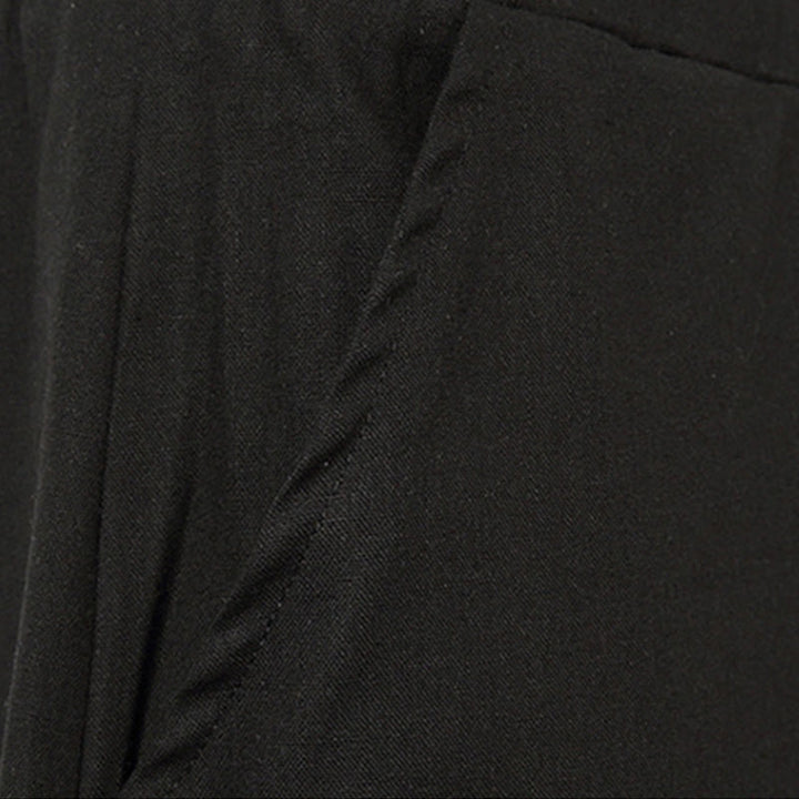 Pantalones de lino y algodón con cordón ajustable para hombre, de longitud 7-8, con pernera ancha y bolsillos, diseño de patchwork simple y liso de Buddha Stones Spring - image 21