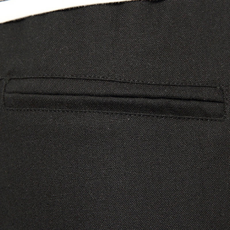 Pantalones de lino y algodón con cordón ajustable para hombre, de longitud 7-8, con pernera ancha y bolsillos, diseño de patchwork simple y liso de Buddha Stones Spring - image 23