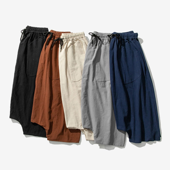 Pantalones de pierna ancha para hombre, talla 7-8, con bolsillos, diseño casual de tiro bajo y cordón ajustable, Buddha Stones. - image 42