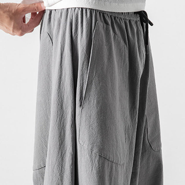 Pantalones de pierna ancha para hombre, talla 7-8, con bolsillos, diseño casual de tiro bajo y cordón ajustable, Buddha Stones. - image 26