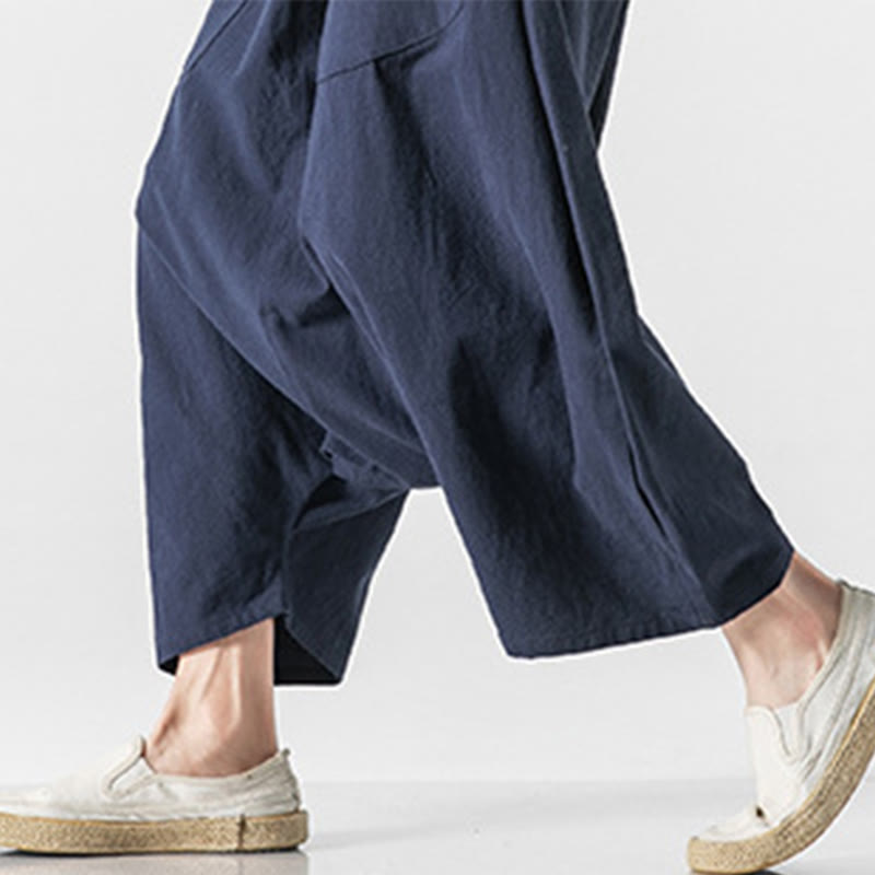 Pantalones de pierna ancha para hombre, talla 7-8, con bolsillos, diseño casual de tiro bajo y cordón ajustable, Buddha Stones. - image 8