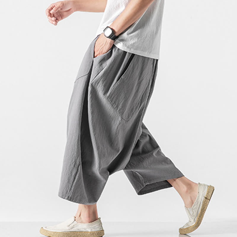 Pantalones de pierna ancha para hombre, talla 7-8, con bolsillos, diseño casual de tiro bajo y cordón ajustable, Buddha Stones. - image 20