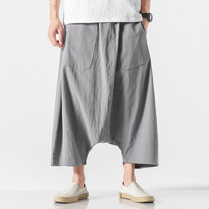 Pantalones de pierna ancha para hombre, talla 7-8, con bolsillos, diseño casual de tiro bajo y cordón ajustable, Buddha Stones. - Plata - US/UK/AU46, EU56 (5XL) - image 17