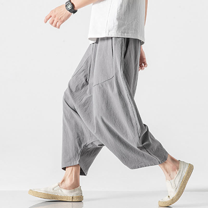 Pantalones de pierna ancha para hombre, talla 7-8, con bolsillos, diseño casual de tiro bajo y cordón ajustable, Buddha Stones. - image 22