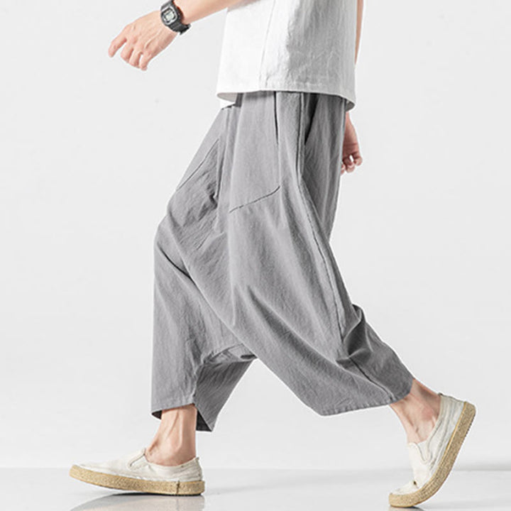 Pantalones de pierna ancha para hombre, talla 7-8, con bolsillos, diseño casual de tiro bajo y cordón ajustable, Buddha Stones. - image 22