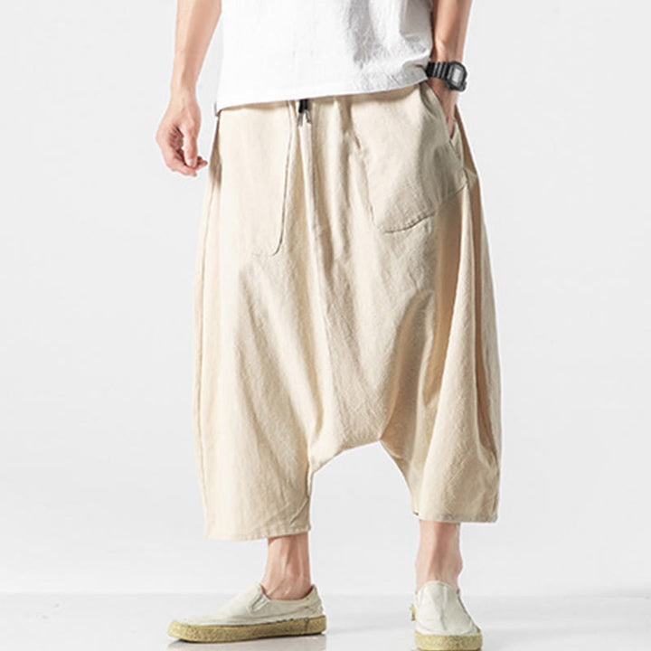 Pantalones de pierna ancha para hombre, talla 7-8, con bolsillos, diseño casual de tiro bajo y cordón ajustable, Buddha Stones. - image 37