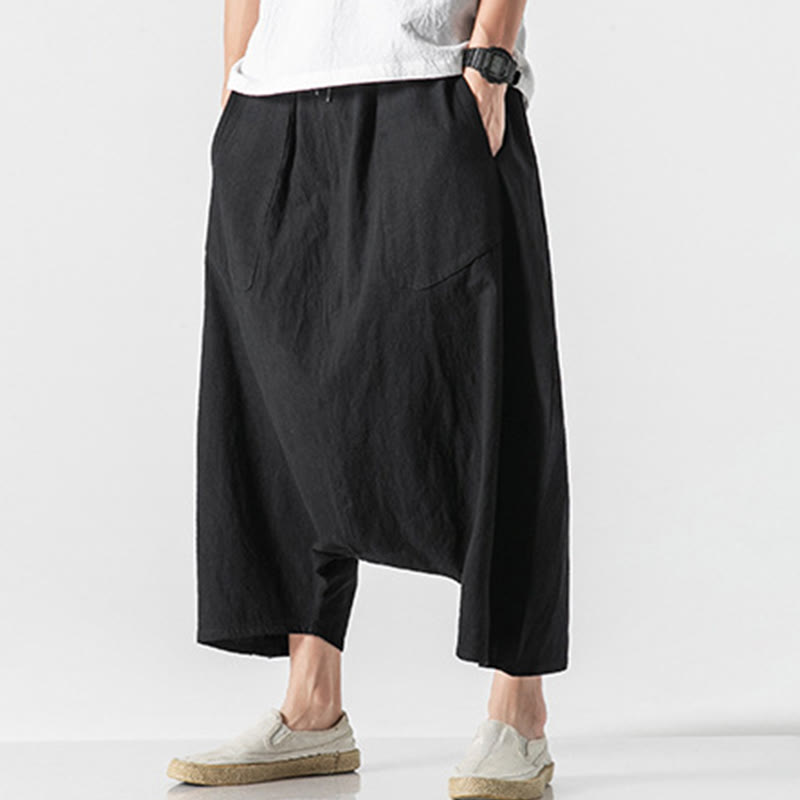 Pantalones de pierna ancha para hombre, talla 7-8, con bolsillos, diseño casual de tiro bajo y cordón ajustable, Buddha Stones. - image 29