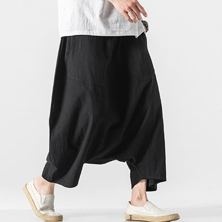 Pantalones de pierna ancha para hombre, talla 7-8, con bolsillos, diseño casual de tiro bajo y cordón ajustable, Buddha Stones. - image 31