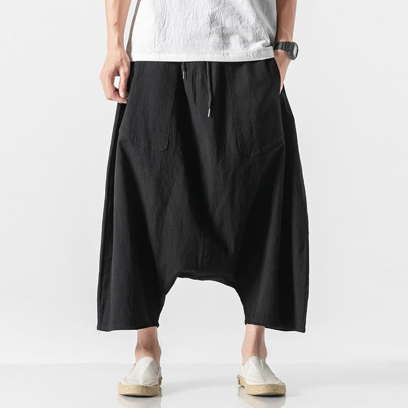 Pantalones de pierna ancha para hombre, talla 7-8, con bolsillos, diseño casual de tiro bajo y cordón ajustable, Buddha Stones. - Negro - US/UK/AU46, EU56 (5XL) - image 28