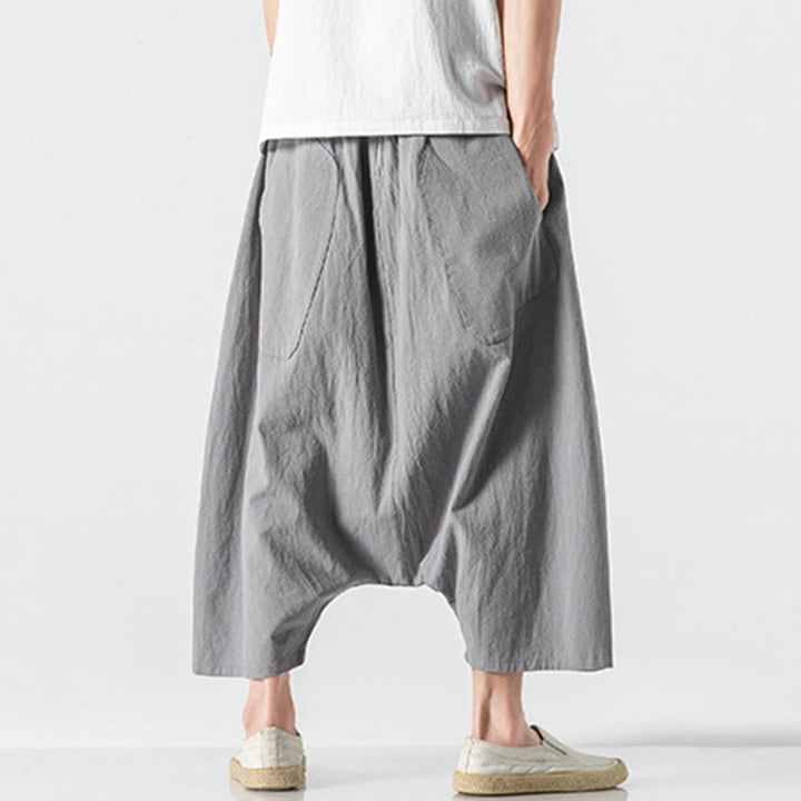Pantalones de pierna ancha para hombre, talla 7-8, con bolsillos, diseño casual de tiro bajo y cordón ajustable, Buddha Stones. - image 23