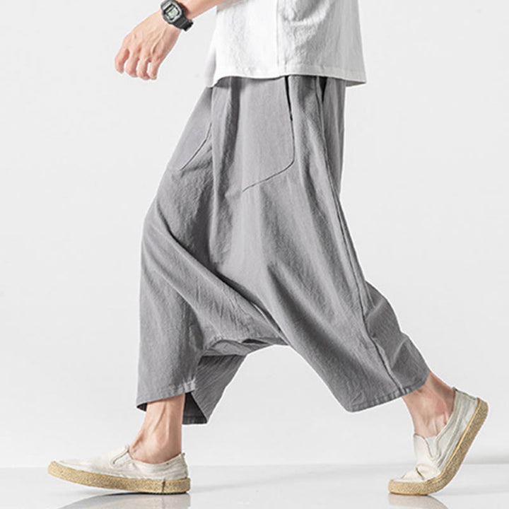 Pantalones de pierna ancha para hombre, talla 7-8, con bolsillos, diseño casual de tiro bajo y cordón ajustable, Buddha Stones. - image 21