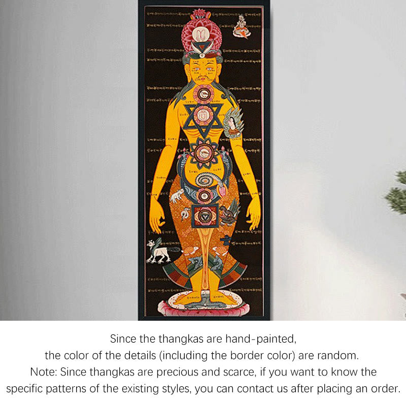 Pintura Thangka Tibetana de Buddha Stones , Decoración Curativa Hecha a Mano (Estilo Aleatorio)