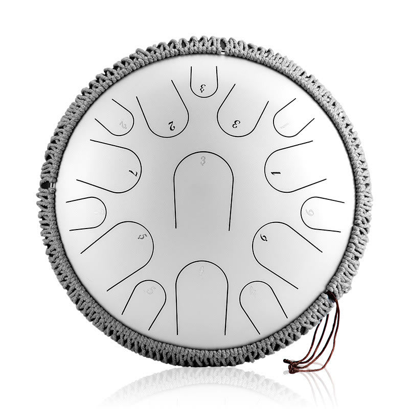 Tambor de lengüeta de acero Buddha Stones , para sanación sonora, meditación y atención plena, 15 notas, instrumento de percusión de 14 pulgadas