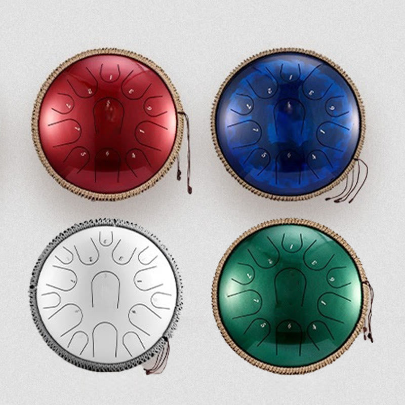 Tambor de lengüeta de acero Buddha Stones , para sanación sonora, meditación y atención plena, 15 notas, instrumento de percusión de 14 pulgadas - image 14