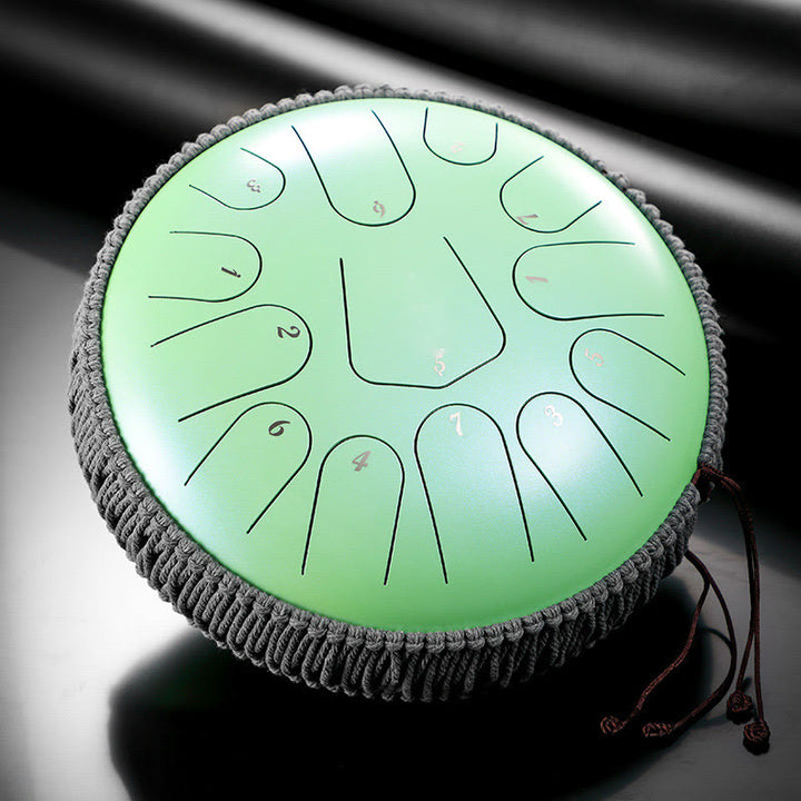Tambor de lengüeta de acero Buddha Stones, kit de percusión de 12 pulgadas, 13 notas y meditación con sonido curativo