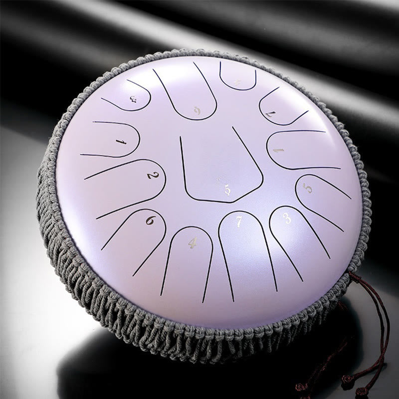 Tambor de lengüeta de acero Buddha Stones, kit de percusión de 12 pulgadas, 13 notas y meditación con sonido curativo