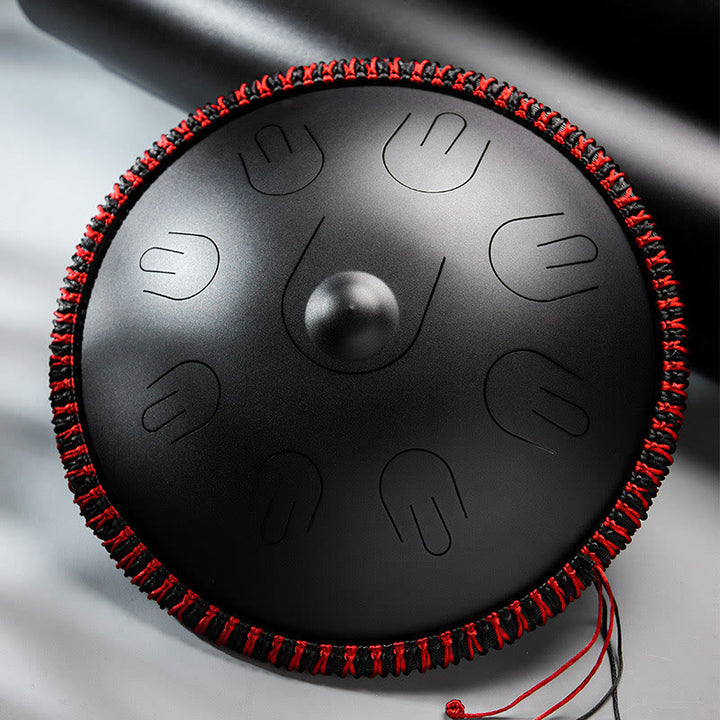 Tambor de lengüeta de acero Buddha Stones, kit de meditación y yoga con sonido curativo, instrumento de 9 notas y 15 pulgadas. - Negro 15 pulgadas - image 0