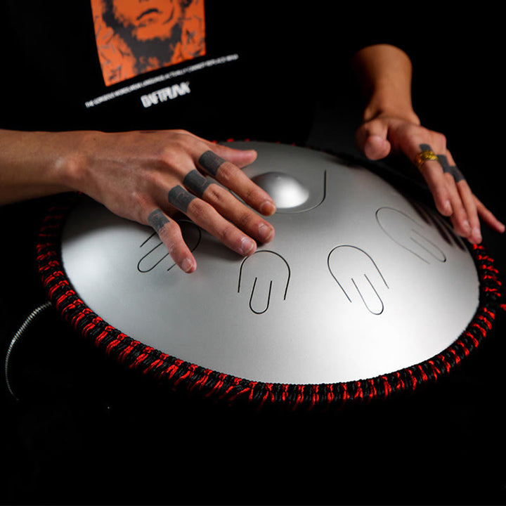 Tambor de lengüeta de acero Buddha Stones, kit de meditación y yoga con sonido curativo, instrumento de 9 notas y 15 pulgadas.