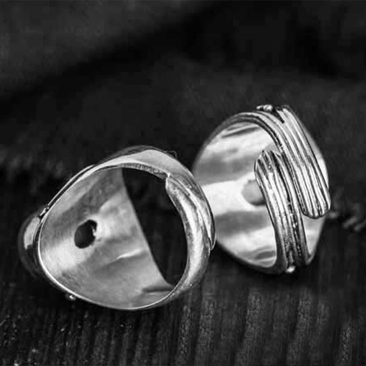Anillo ajustable curativo de piedra lunar natural hecho a mano en plata de ley 925 con Buddha Stones