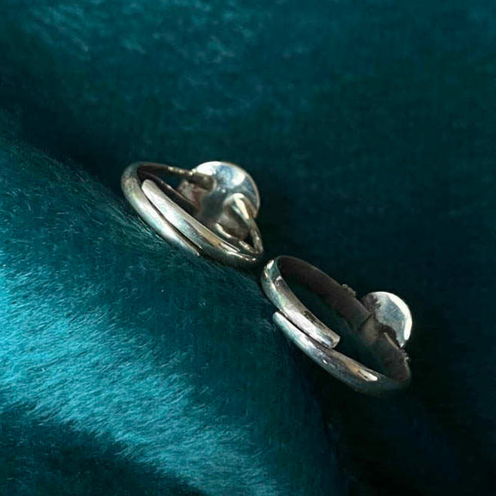 Anillo ajustable de la fortuna con Buddha Stones en plata de ley 925, hecho a mano, de ónix negro