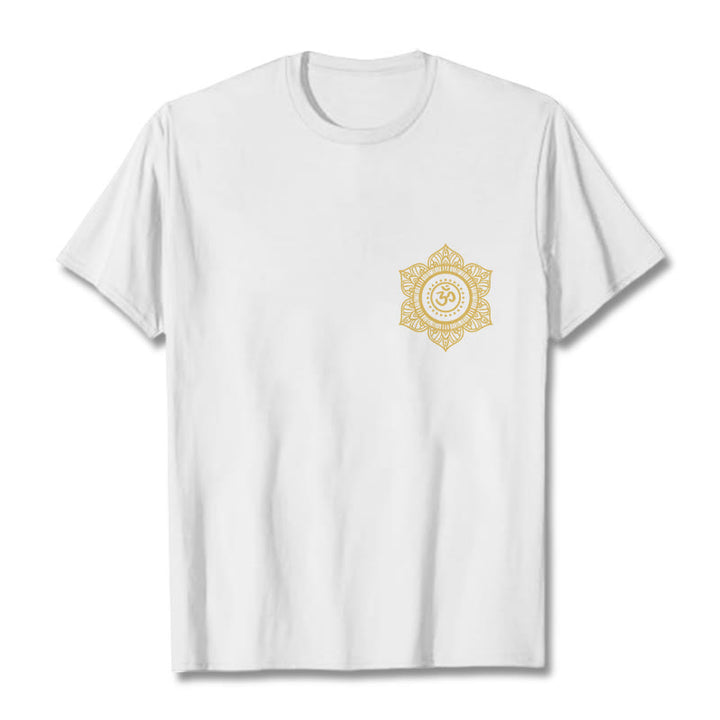 Camiseta con estampado OM de mandala dorado y Buddha Stones - Blanco - 2XL - image 8