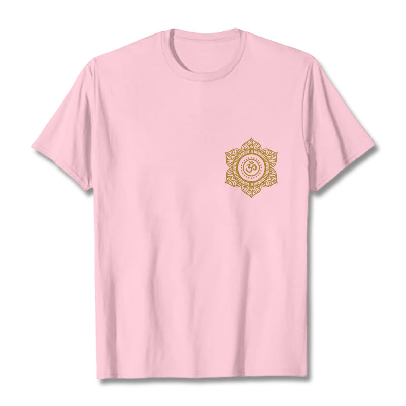 Camiseta con estampado OM de mandala dorado y Buddha Stones - Rosa claro - 2XL - image 13