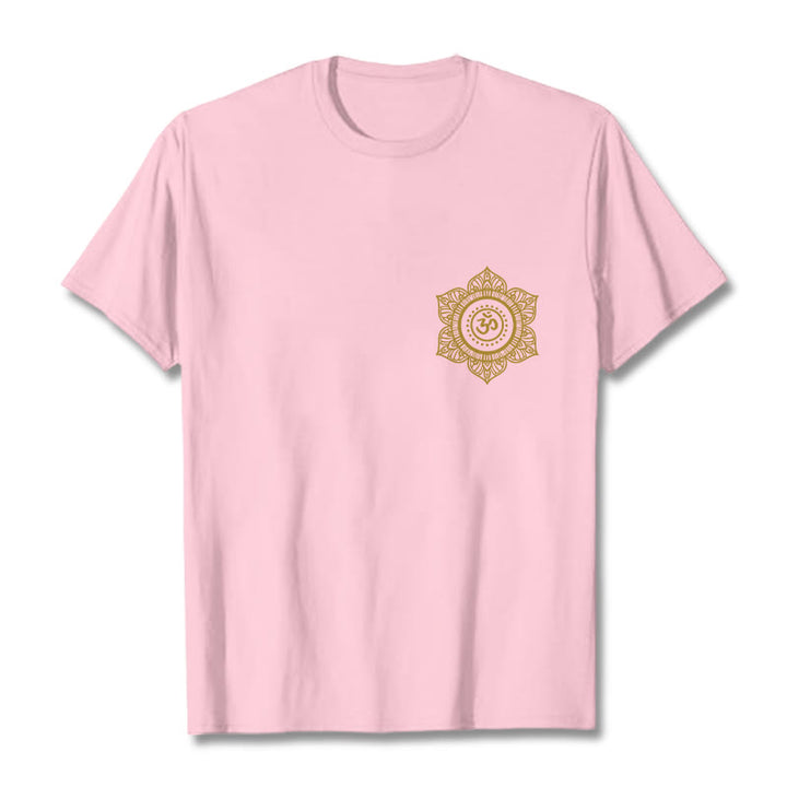 Camiseta con estampado OM de mandala dorado y Buddha Stones - Rosa claro - 2XL - image 13