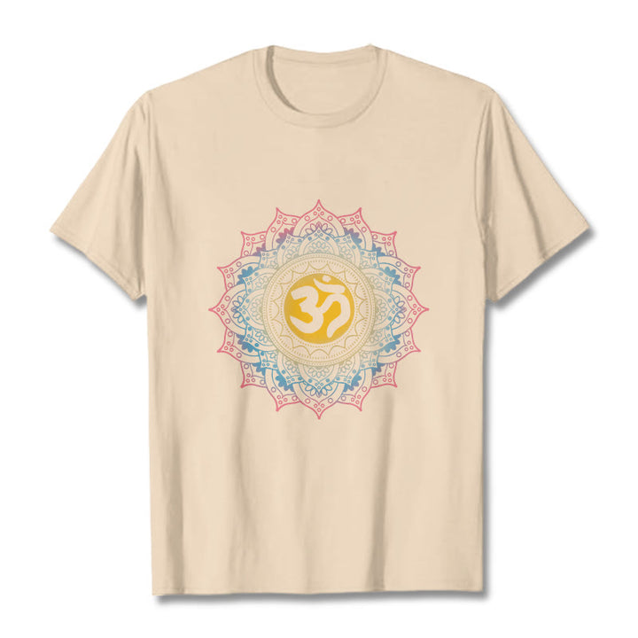 Camiseta con estampado OM de mandala con degradado de color y Buddha Stones - Sopa de mariscos - 2XL - image 9