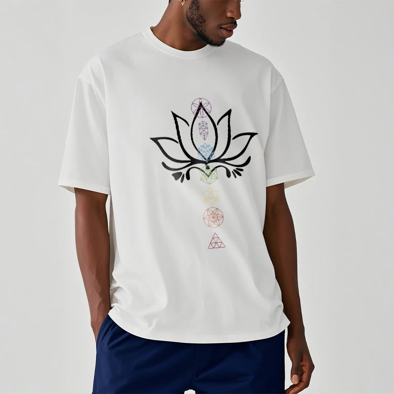 Camiseta de geometría sagrada con Buddha Stones y loto - image 6