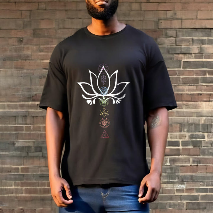 Camiseta de geometría sagrada con Buddha Stones y loto - image 3